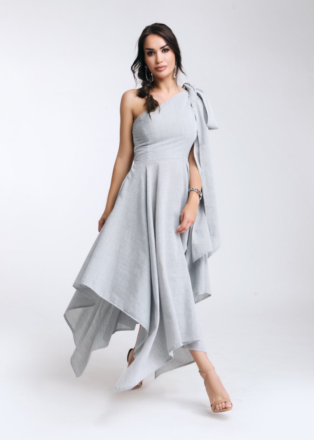 Haljina na jedno rame - pamuk