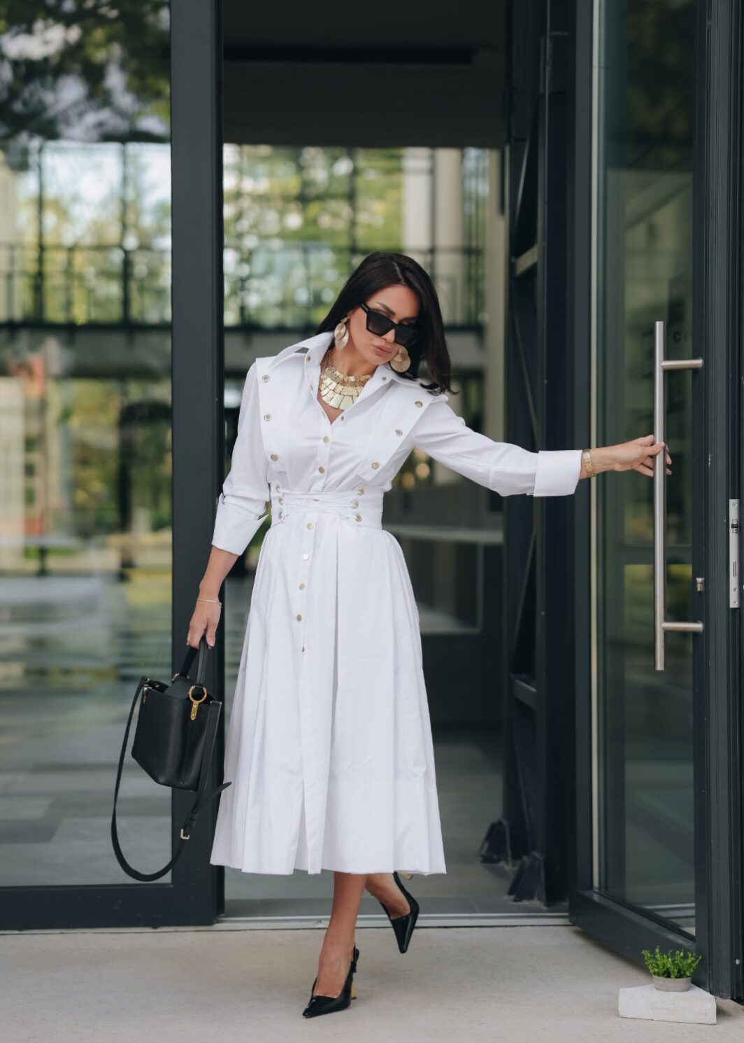 Haljina Duga Bijela Zlato