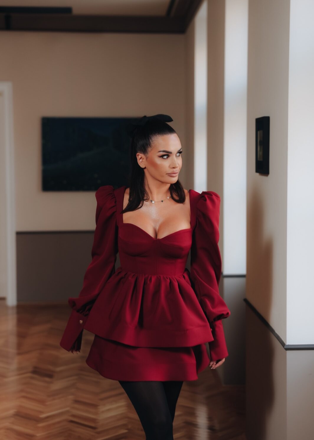 Haljina Bordo Volani